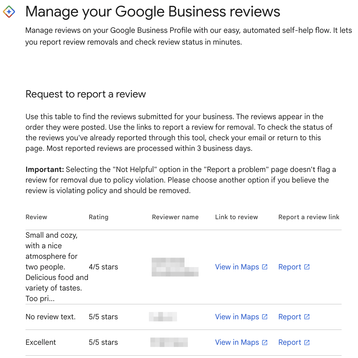 manage google reviews